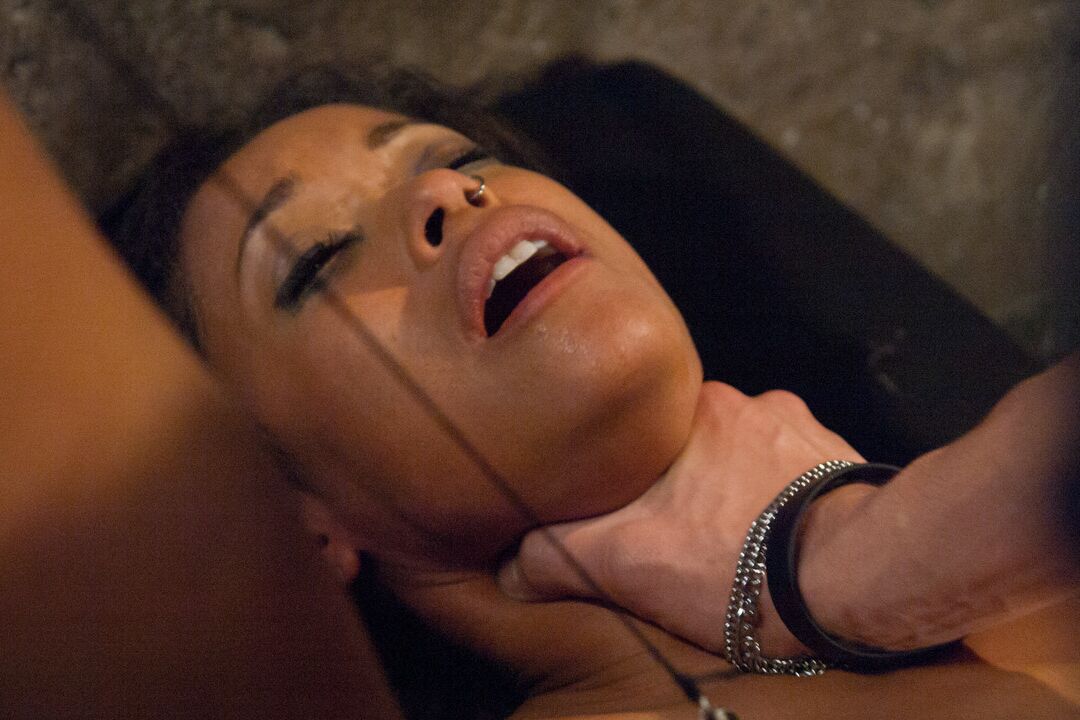 14P Ebony with a hot ass Skin Diamond gets tied up and gets her ass fucked roughly
