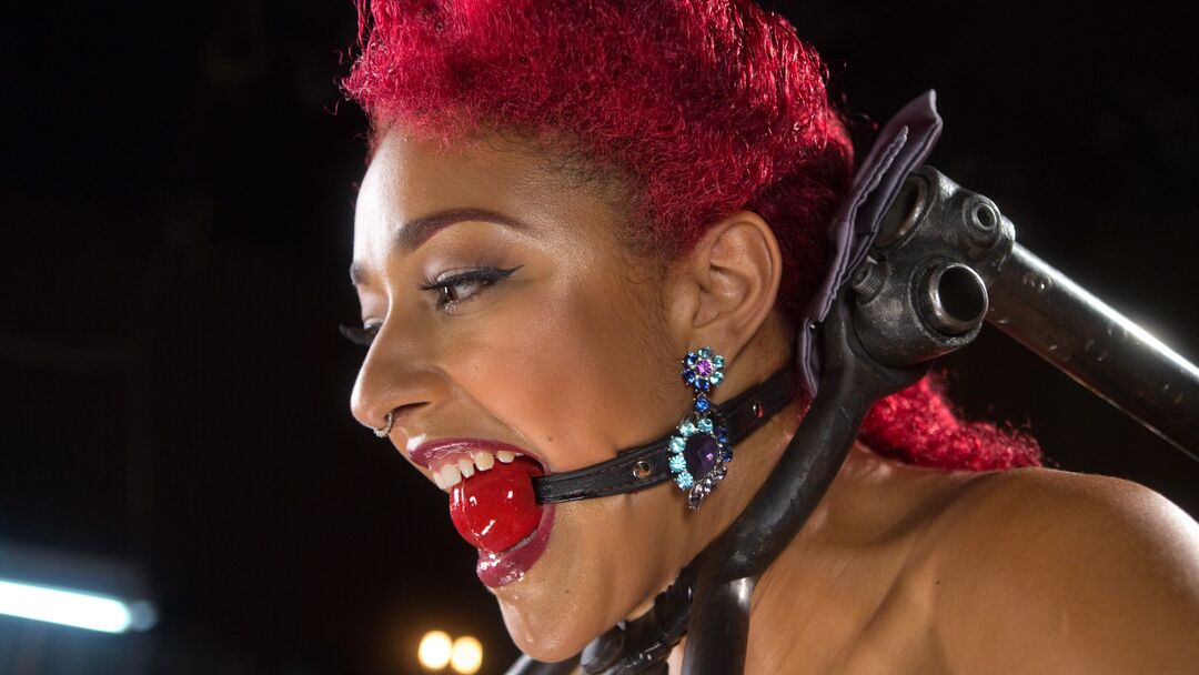 18P Ebony chick Daisy Ducati pisses herself while being tortured and humiliated