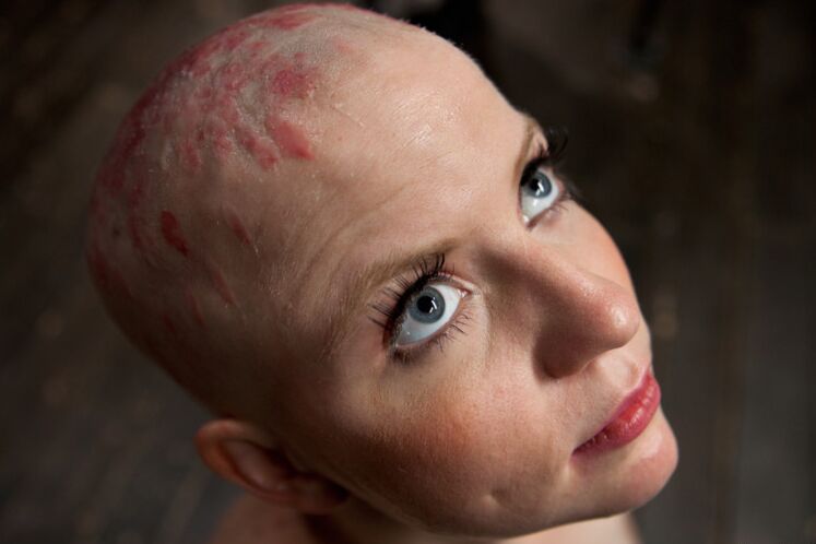 13P Caucasian chick has her head shaved before being placed into bondage
