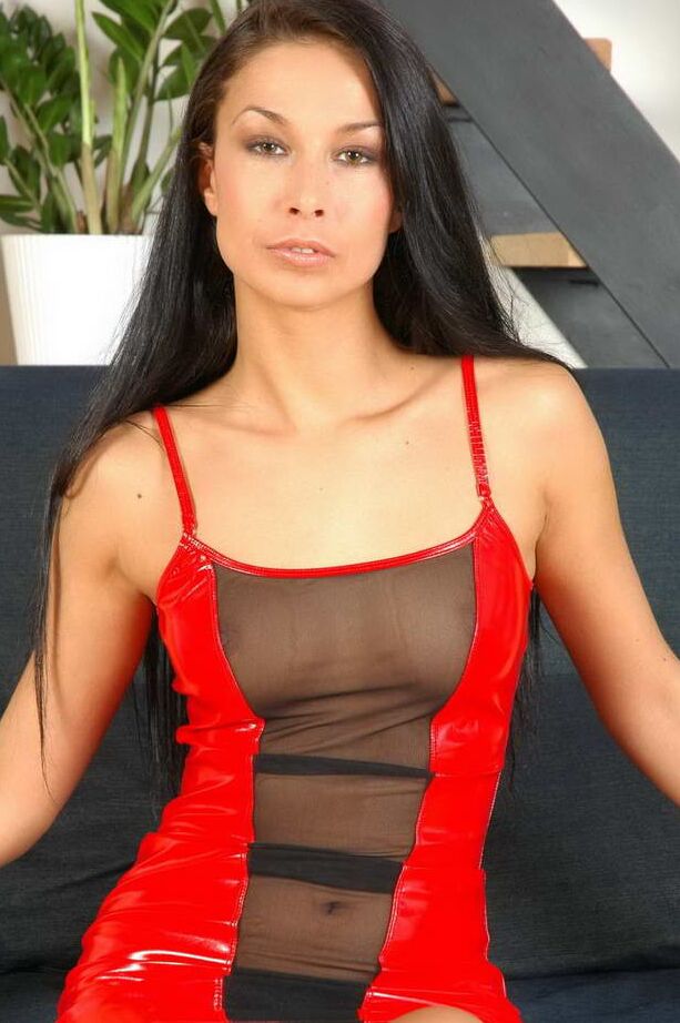 Vestido de látex vermelho apertado de borracha Amsterdam 14P