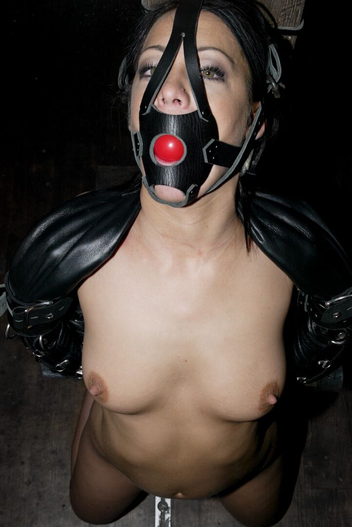 21P Brunette Kylee King gets her perky nipples pinched in hardcore bondage action