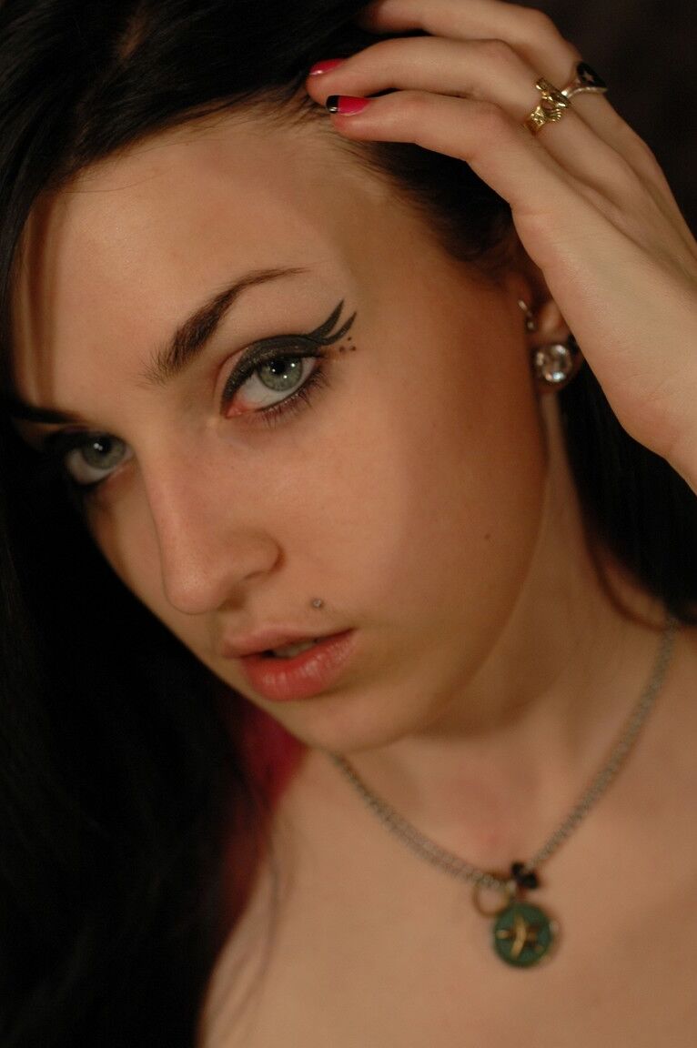 17P Baby-face slut Draven Star peels shiny bikini for hot spread in high heels