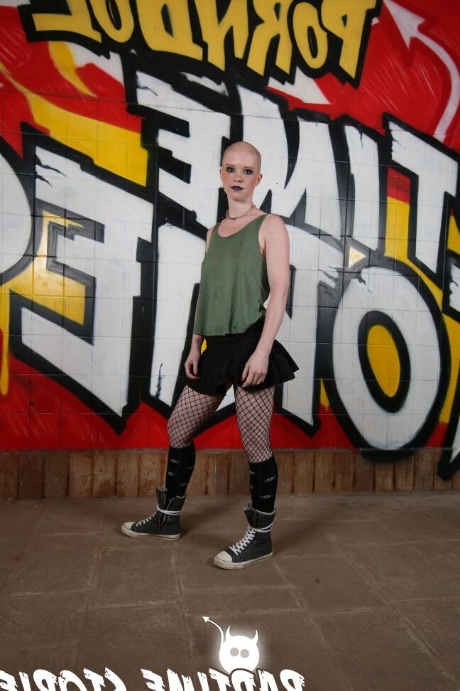 18P Bald bitchy freek Red Used humiliated in the abandoned building by strangers