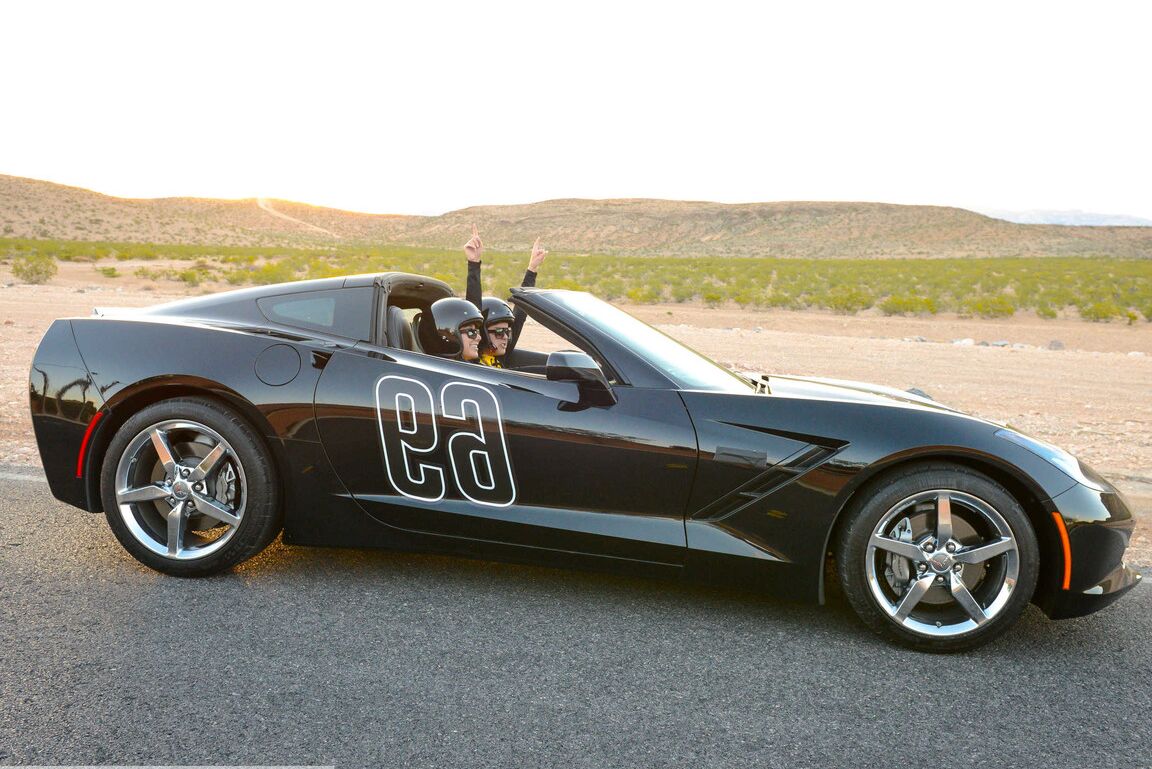 21P Filthy babes Dillion Harper and Karlee Grey share a cock on a sport car