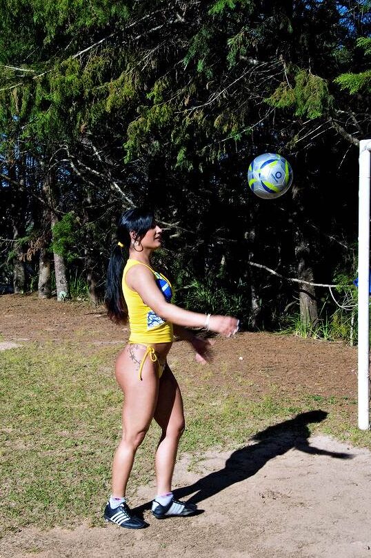 16P Sexy latina Dani Lopes showing off her juicy curves on the soccer field