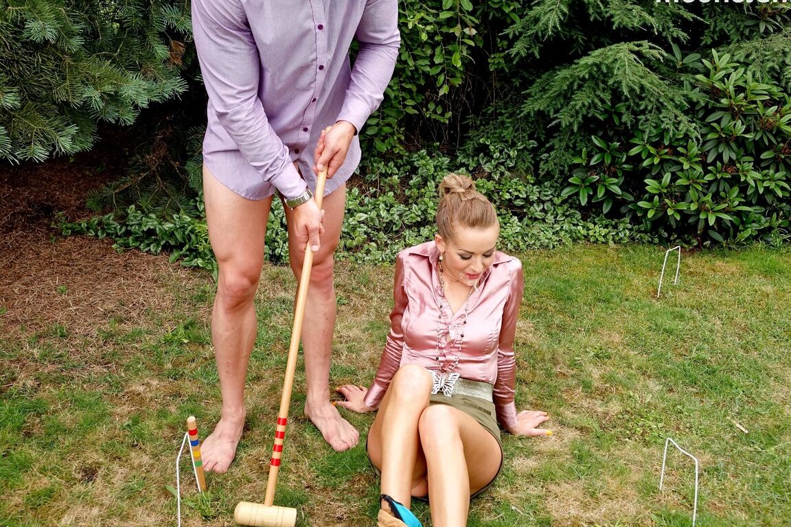 15P Fully clothed couple engage in hardcore sex during a game of croquet