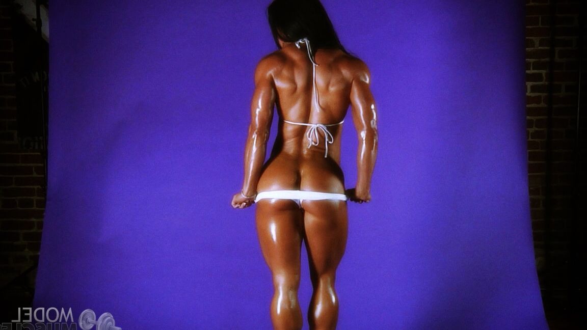 21P Bodybuilder with tanned skin Jennifer Scarpetta teases with her amazing ass