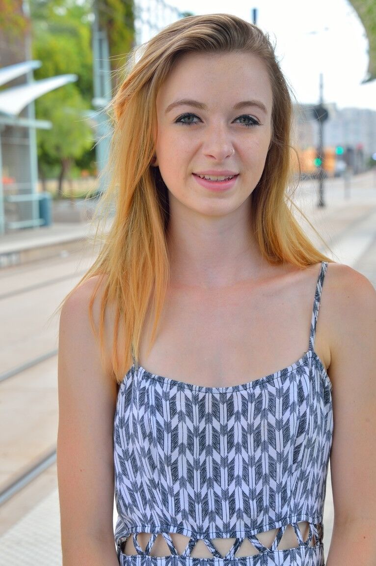 21P Frisky amateur babe Kenzi undressing and posing butt naked in public
