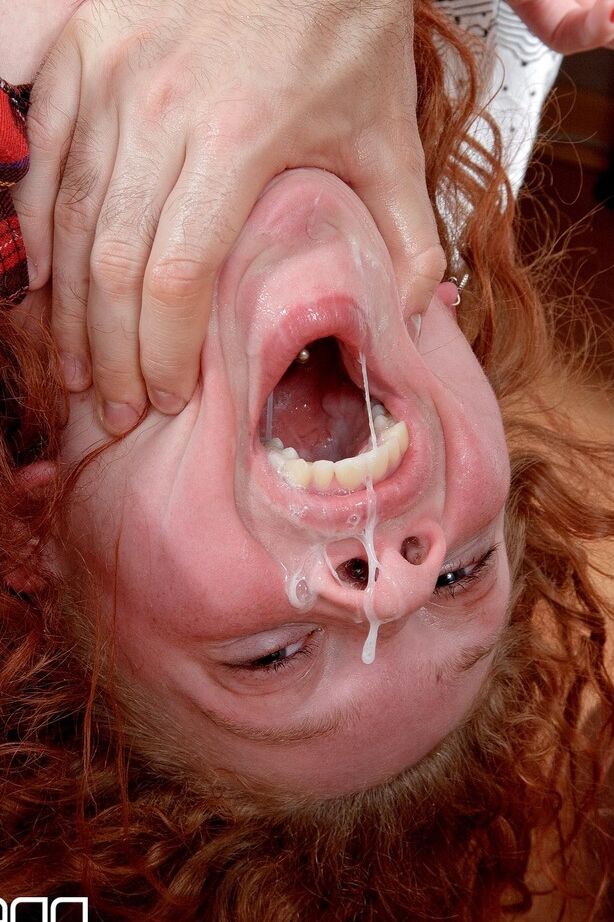 16P Redhead schoolgirl has her asshole broken in before gagging on sperm