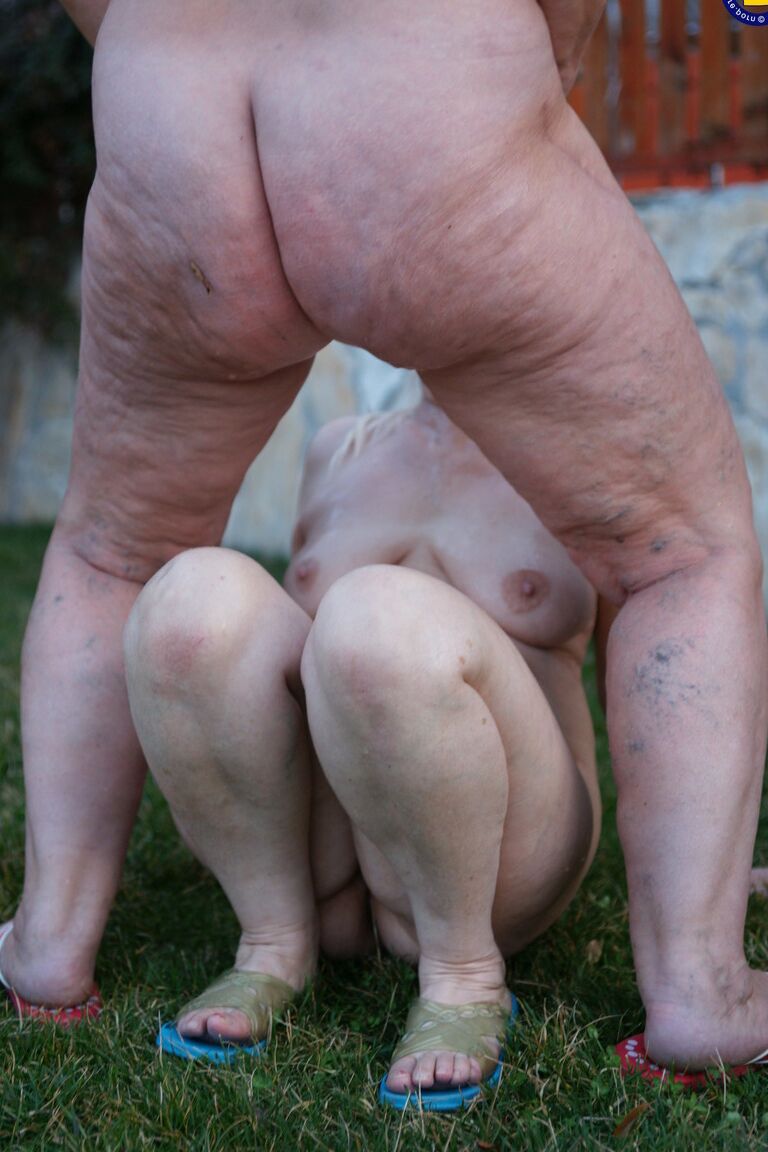 17P Mature grannies get nasty with younger hunks and piss on each other outdoors
