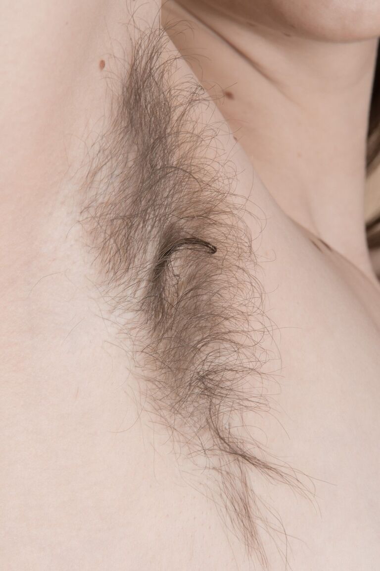 18P Brunette with hairy armpits Donatella flashes her hairy bush and hairy asshole