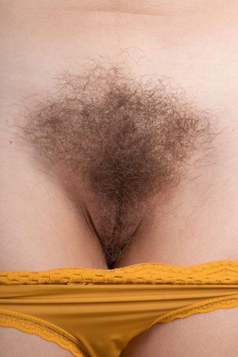 21P Madura amateur Bridgette Aleister muestra sus axilas peludas y se toca el matorral