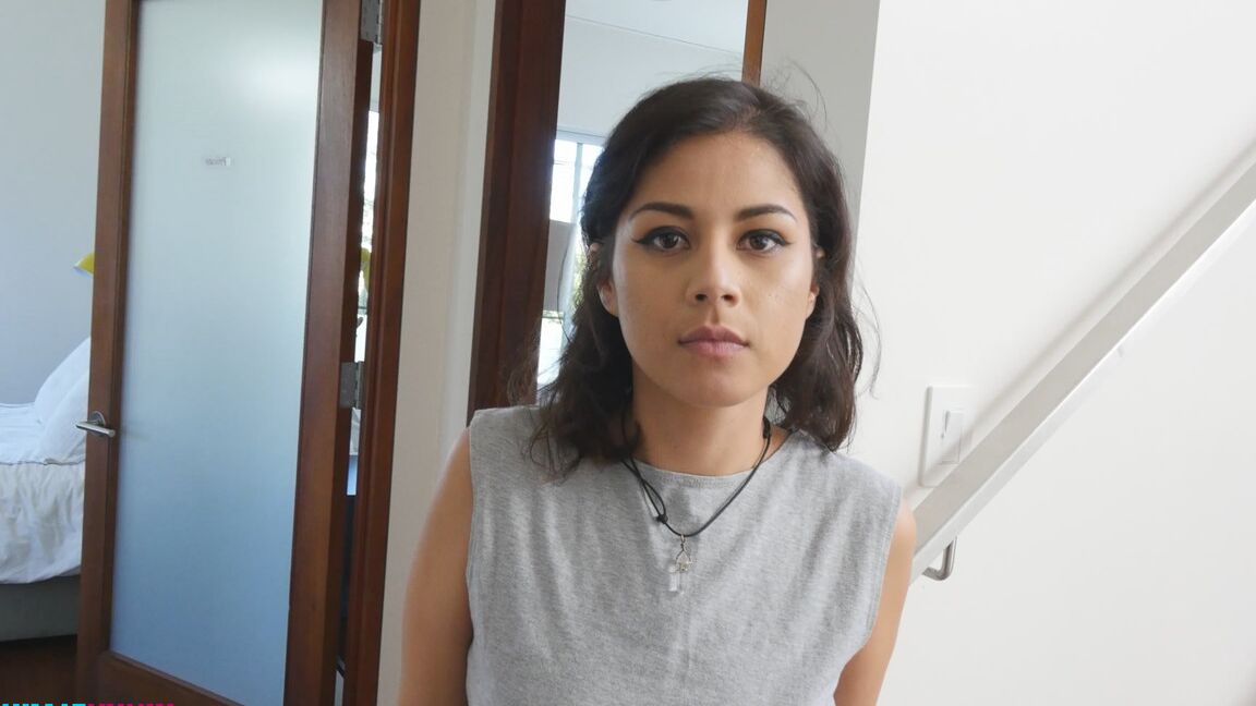 21P Latina Penelope Reed gets her hairy pussy screwed in POV and makes a BBC pop