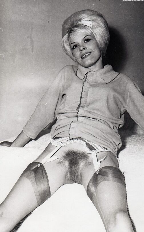 12P Mature ladies from another pose semi-naked in retro hose and garters