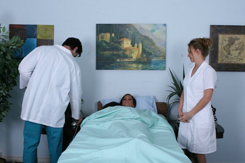 16P Big titted babe Savannah Stern visiting a doctor with a huge hard cock