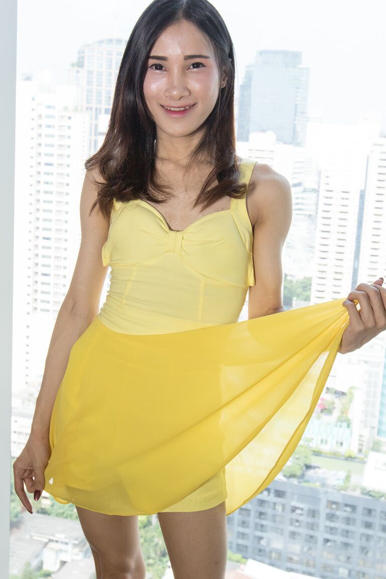 20P Ladyboy asiático Pooh gosta de ter um brinquedo sexual e o pau do homem no cu dela