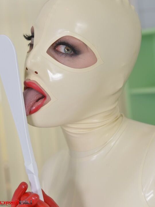 21P Nurse with big boobs Latex Lucy masturbates in a head-to-toe latex outfit