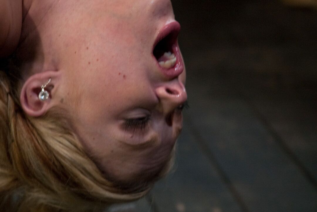 21P Naughty big titted girl Katie Kox getting tortured in a basement
