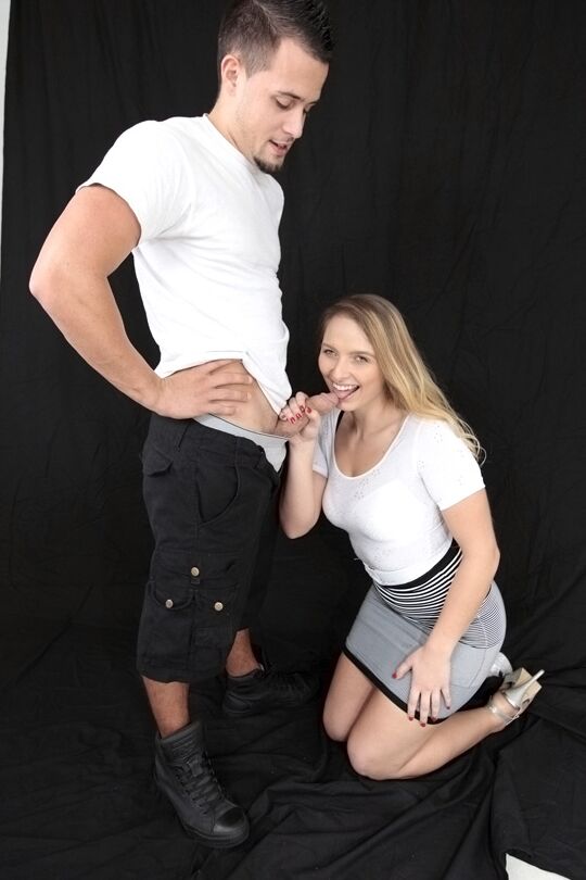 16P Clothed model Layna Landry is swallowing this cock to get cumshot