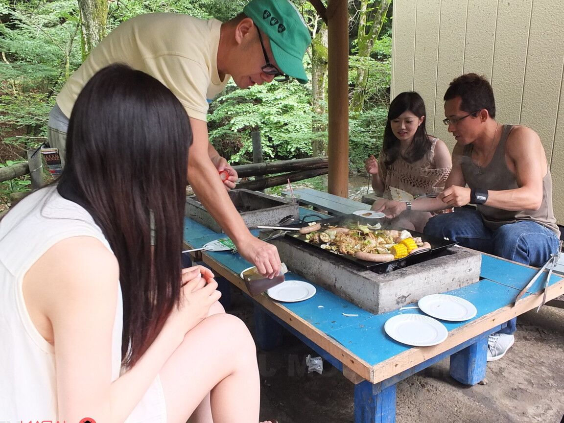 21P Three Japanese college babes get involved in a rough Asian orgy with perverts