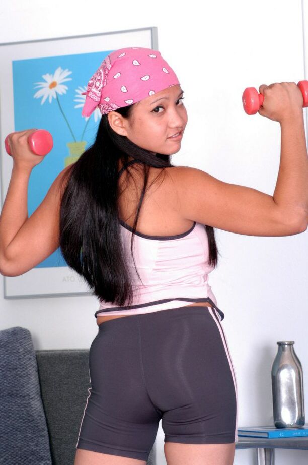 16P Beauty from Asia Loni is showing off her sweet hairy puss on cam