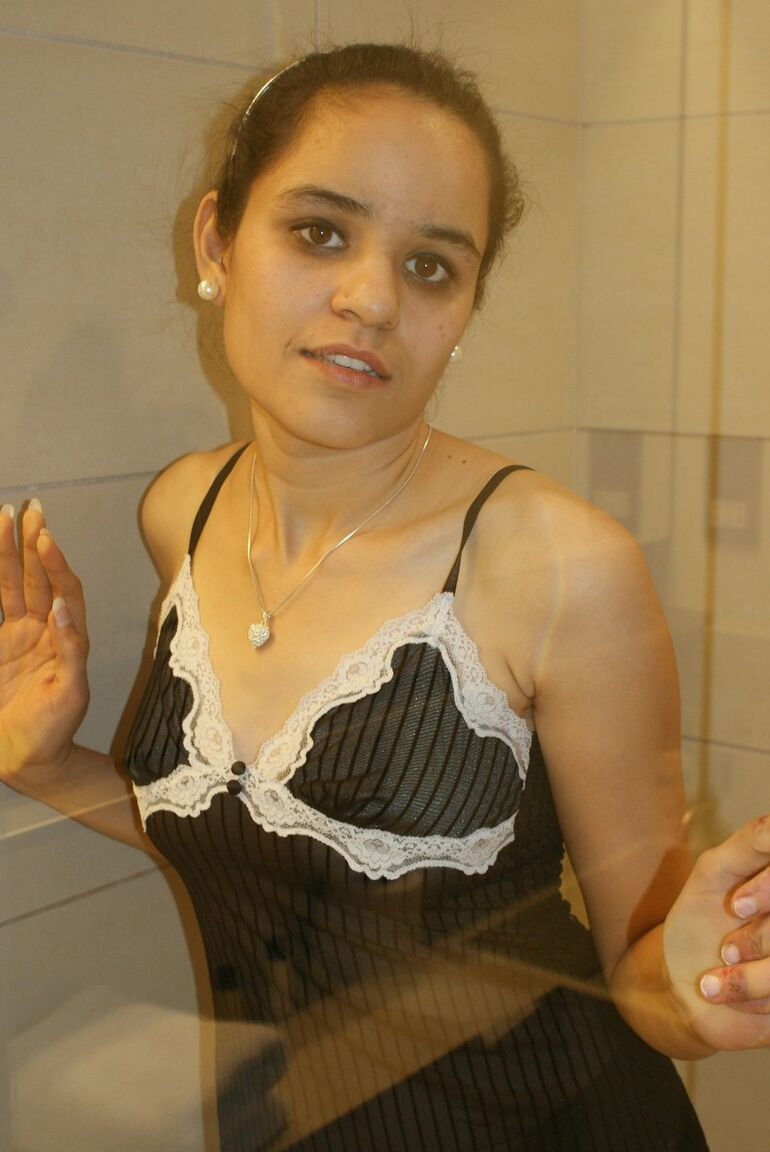 12P Jasmine in sexy black top in shower getting naked