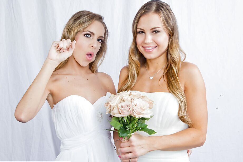 Las estrellas porno 16P Kendall Kayden y Kimmy Granger tienen sexo lésbico después de la boda