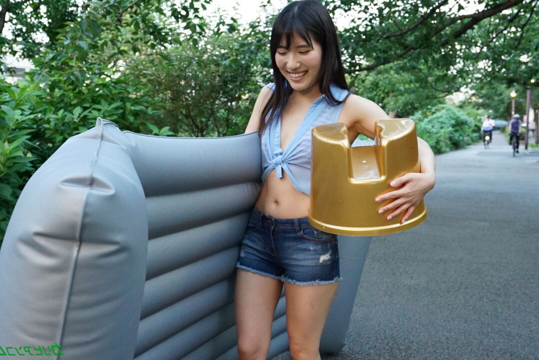 21P Brunette Asian girl Tomoka Nanase strips and gets her muff filled with a dong
