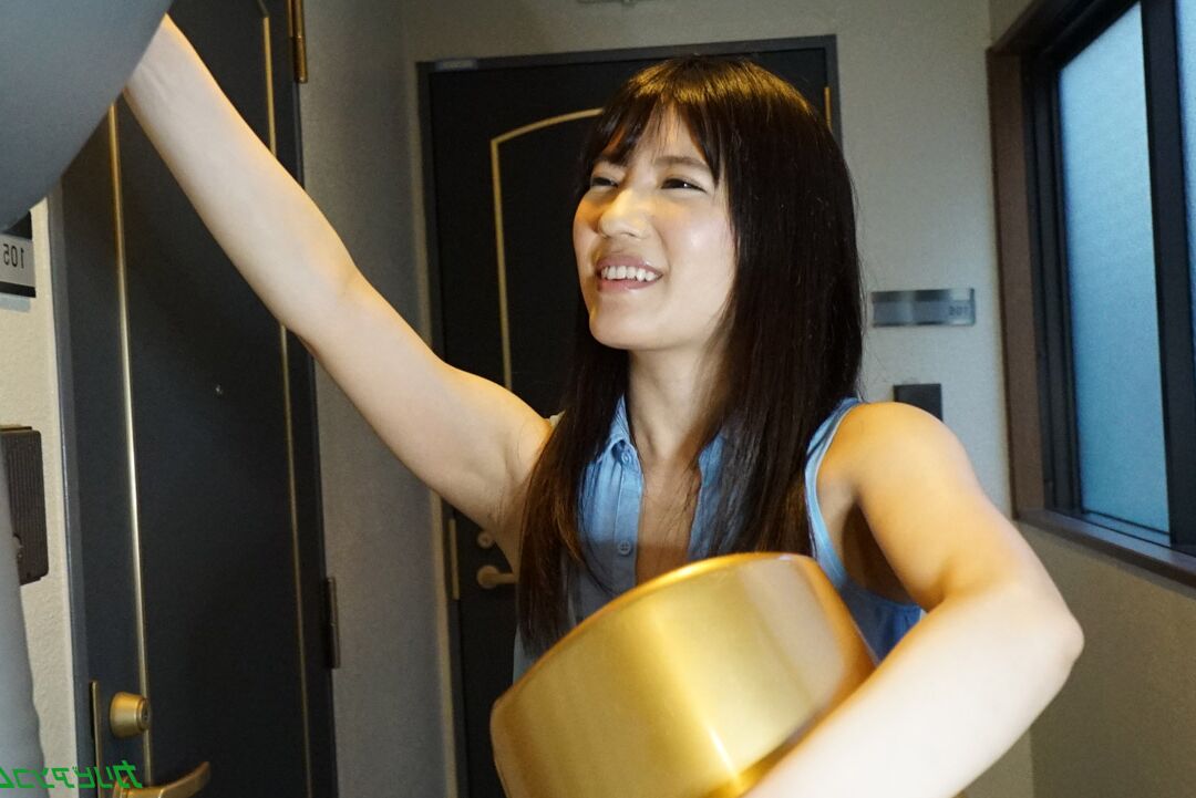 21P Brunette Asian girl Tomoka Nanase strips and gets her muff filled with a dong