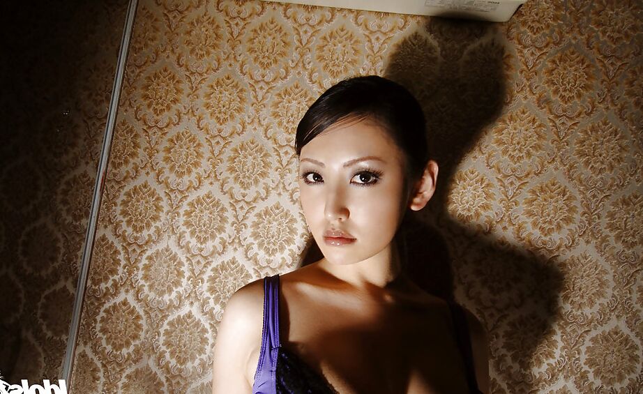 16P Busty asian babe in lingerie and stockings stripping and taking a bath