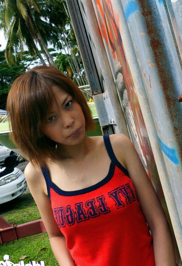 16P Slim asian babe with long legs Minami Aikawa exposing her tempting curves