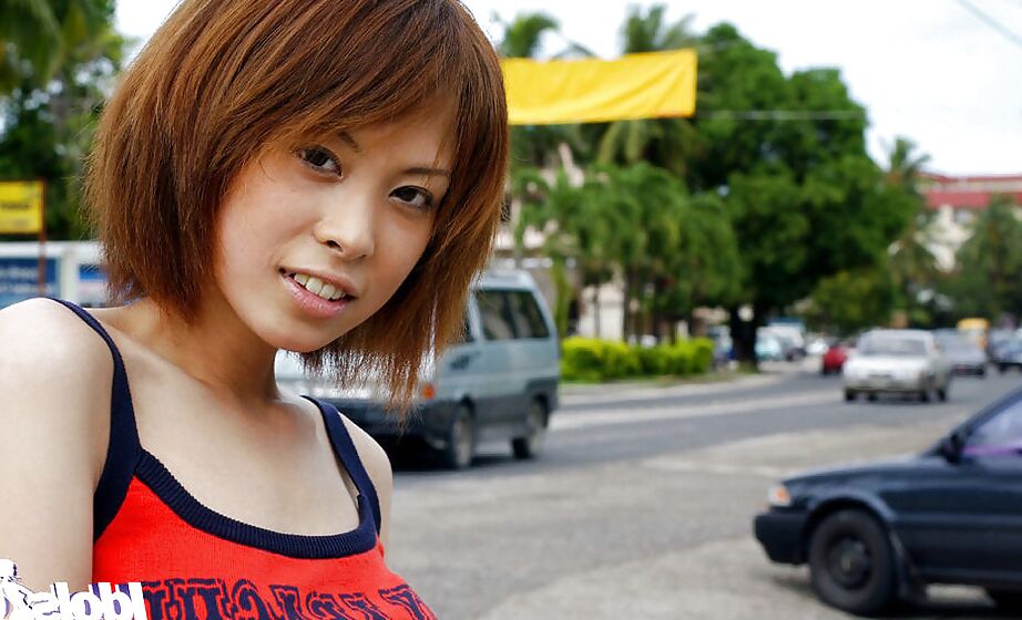 16P Slim asian babe with long legs Minami Aikawa exposing her tempting curves