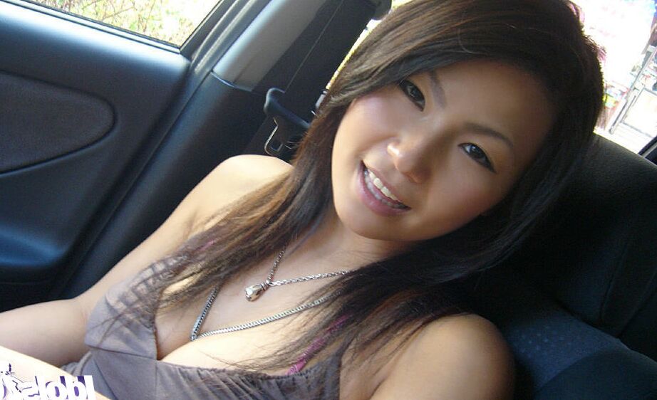 16P Smiley asian cutie flashing her tempting breast with sweet nipple