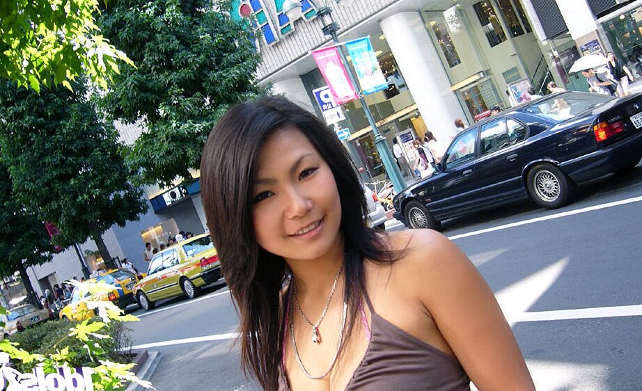 16P Smiley asian cutie flashing her tempting breast with sweet nipple