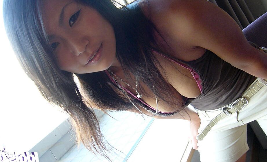 16P Smiley asian cutie flashing her tempting breast with sweet nipple