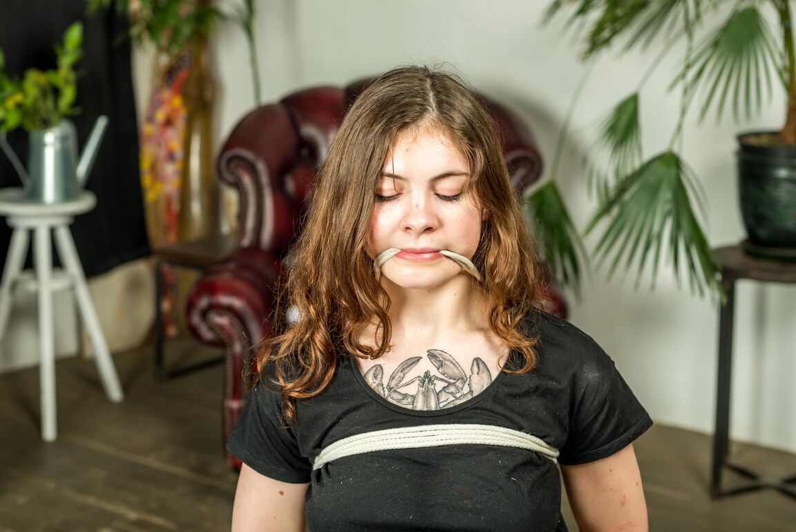 12P Vika tied up in different poses PhotosBarefoot,Bondage,Tickling Feet