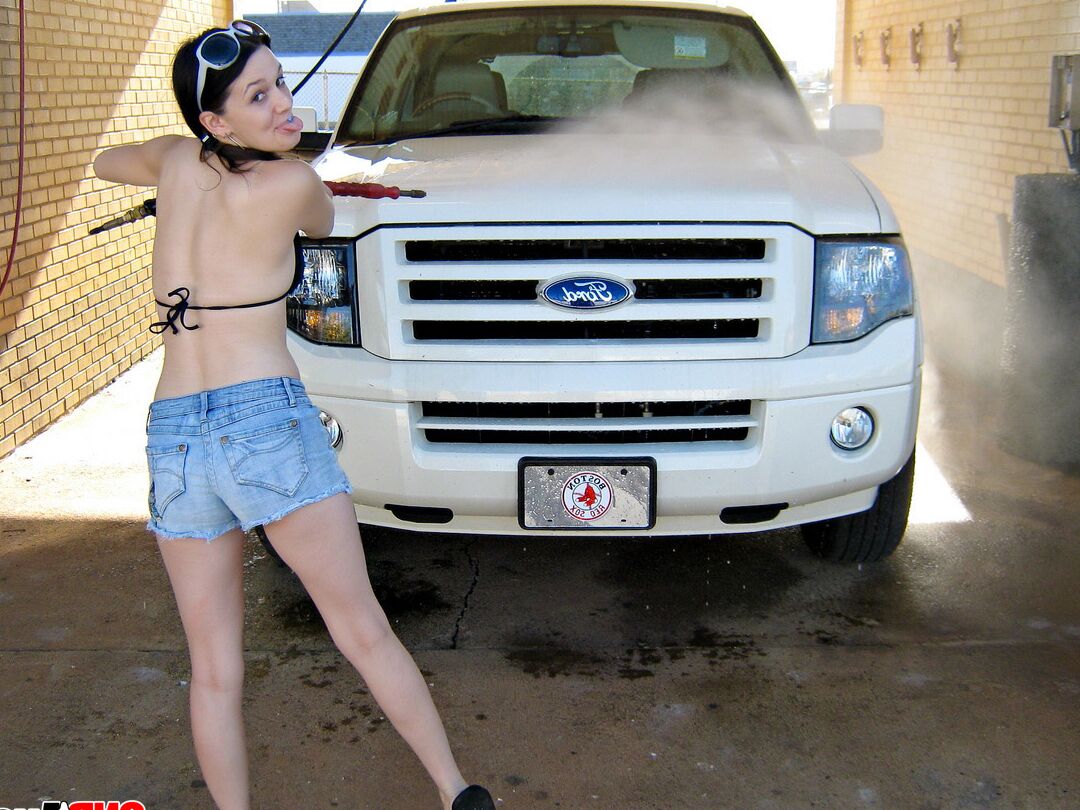 12P Avery pulls her bikini top aside and flashes her perky tit for all to see