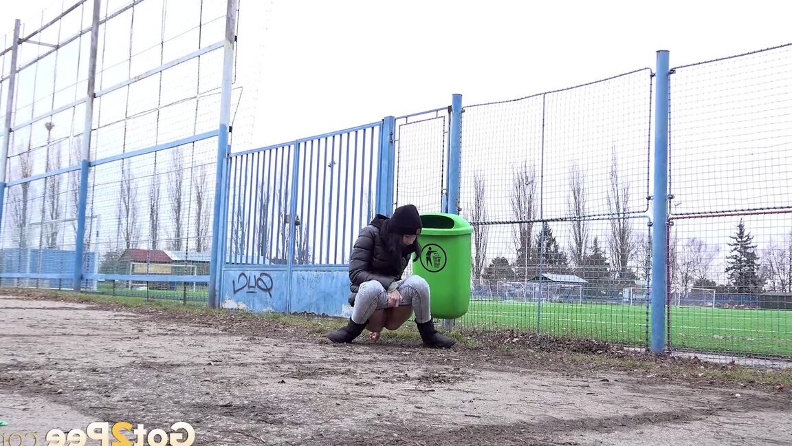 15P Hot babe Mistika squats and pees outside