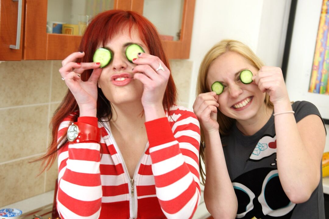15P Club Seventeen Wearing cucumber as glasses