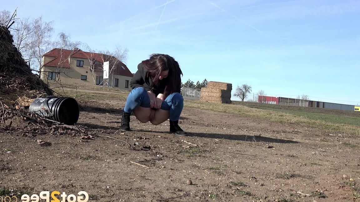 15P Amanda Hill pisses in public by busy road