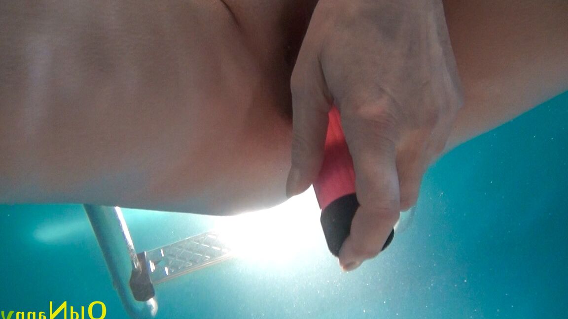 21P Horny granny Jitka masturbating in the pool during a nude swim session