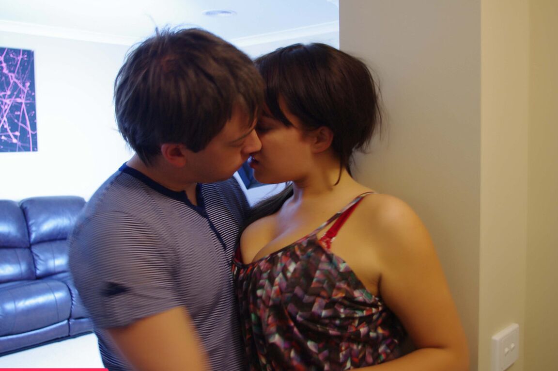 12P Pretty brunette Tira Sweet gets jizz on her face during a POV blowjob