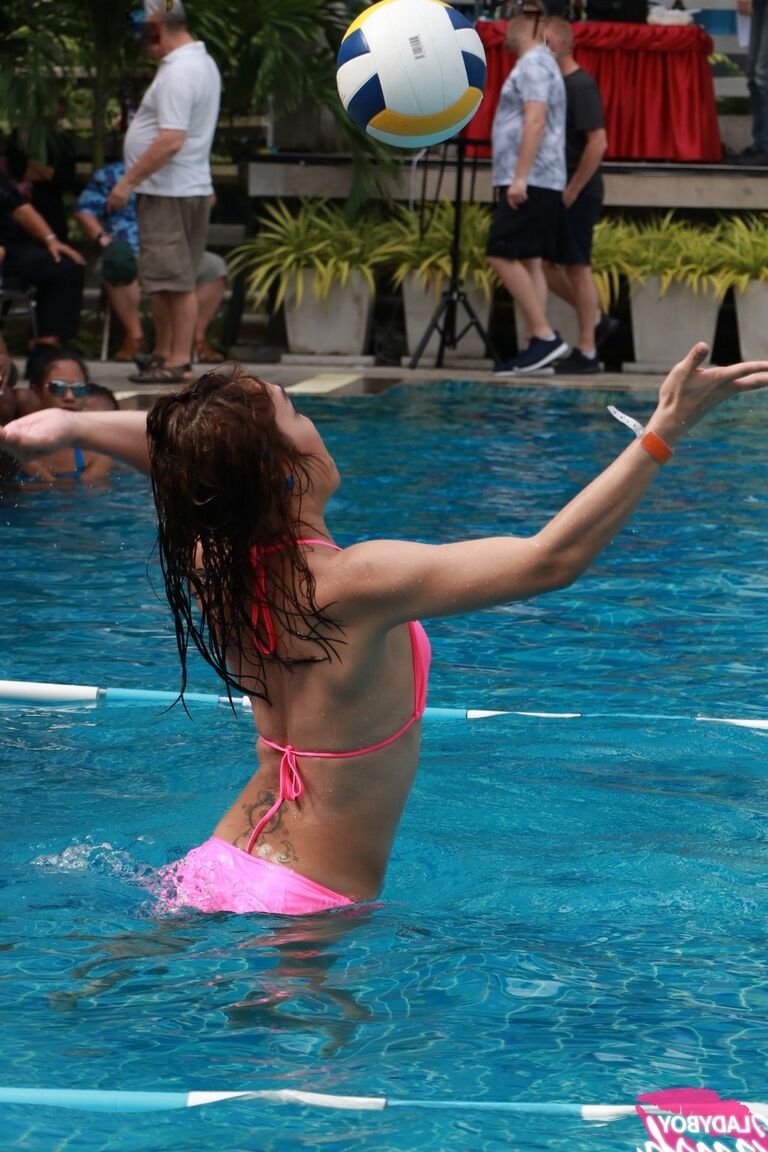 17P Ladyboys have a game of pool volleyball prior to awards banquet