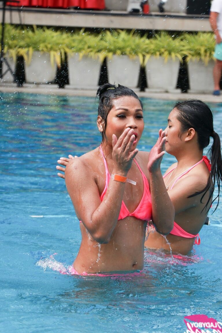 17P Ladyboys have a game of pool volleyball prior to awards banquet