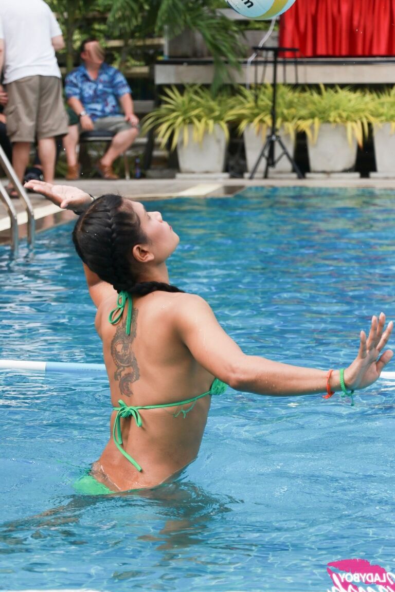 17P Ladyboys have a game of pool volleyball prior to awards banquet