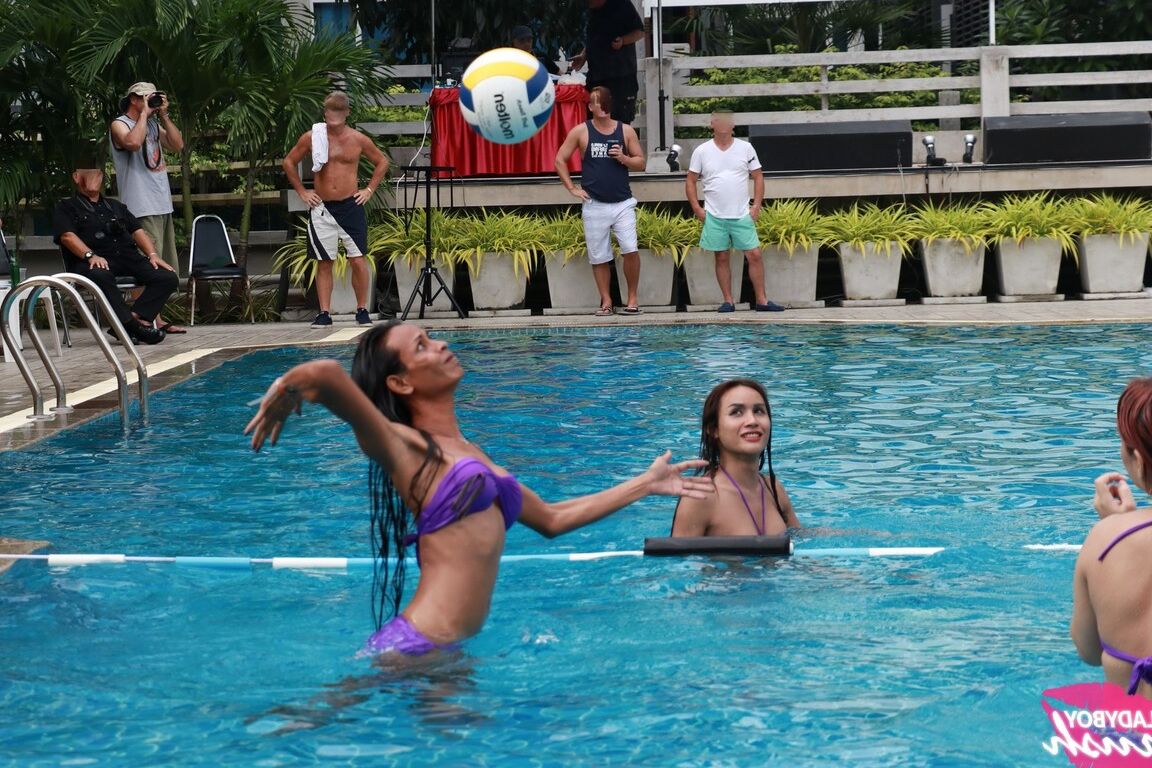 17P Ladyboys have a game of pool volleyball prior to awards banquet