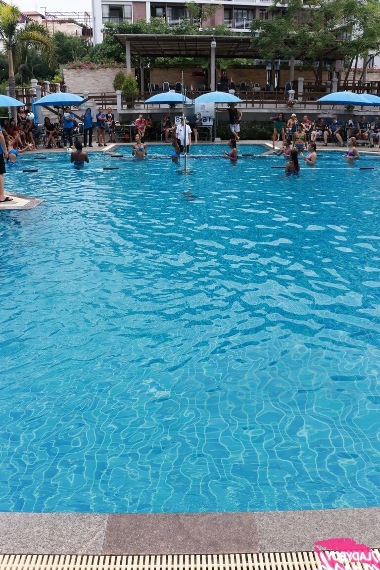 17P Ladyboys have a game of pool volleyball prior to awards banquet