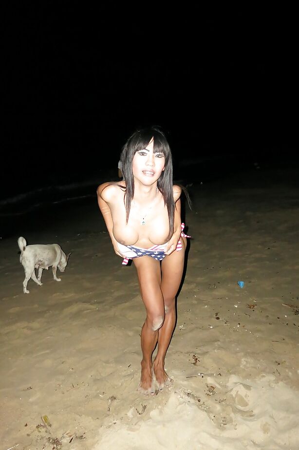 16P A deusa travesti asiática dá um golpe final com tesão em sua casa de praia