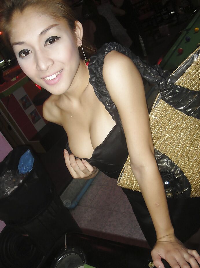 16P Gorgeous big tit Asian ladyboy Yoyo posing in public before masturbating
