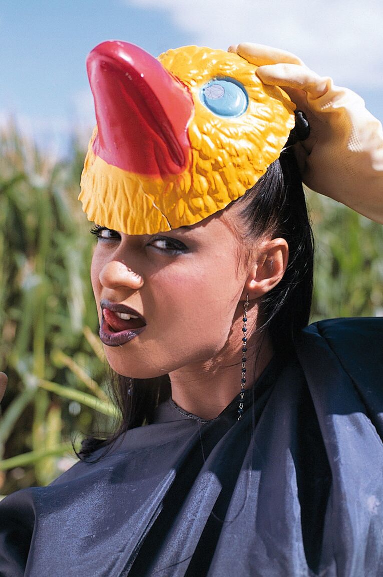 13P Hot Latina brunette and her man friend fuck on bales of straw in a cornfield